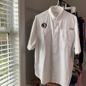 Men's Columbia White Florida State Seminoles PFG Tamiami Shirt